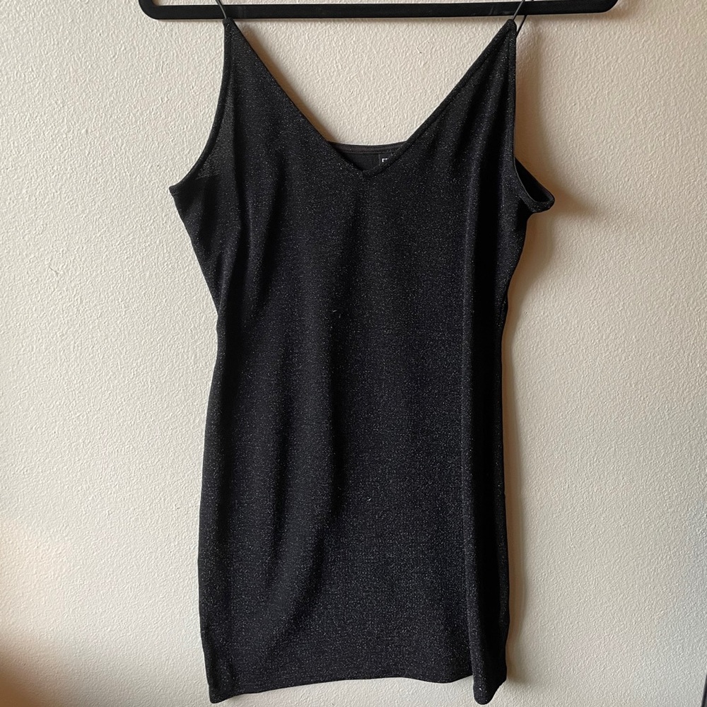 Sparkly black mini dress